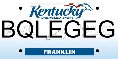 BQLEGEG Kentucky License Plate