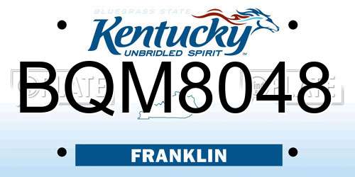 BQM8048 Kentucky License Plate