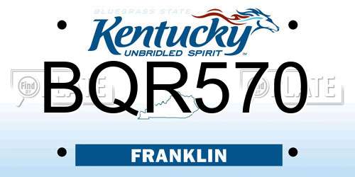 BQR570 Kentucky License Plate