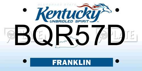 BQR57D Kentucky License Plate