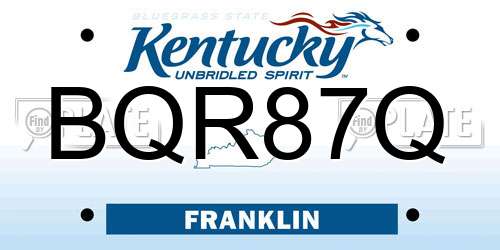 BQR87Q Kentucky License Plate
