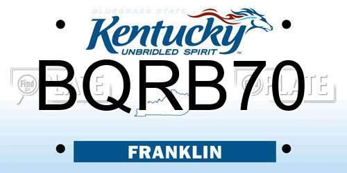 BQRB70 Kentucky License Plate