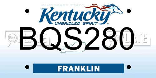 BQS280 Kentucky License Plate