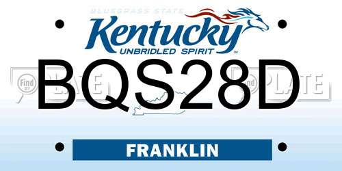 BQS28D Kentucky License Plate