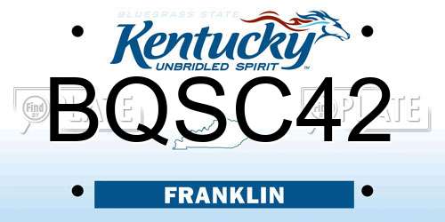 BQSC42 Kentucky License Plate