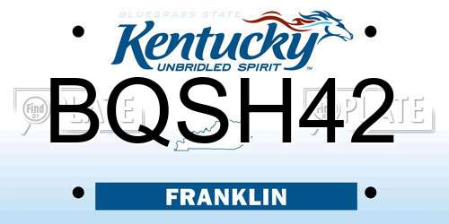 BQSH42 Kentucky License Plate