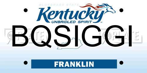 BQSIGGI Kentucky License Plate