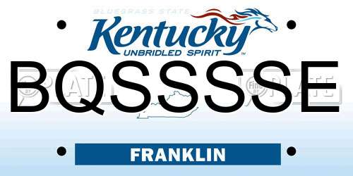 BQSSSSE Kentucky License Plate