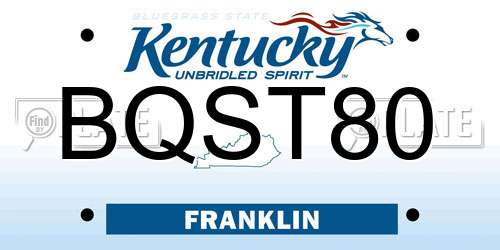 BQST80 Kentucky License Plate