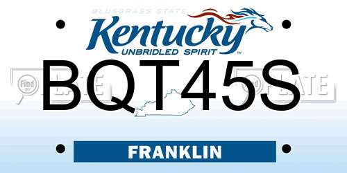 BQT45S Kentucky License Plate