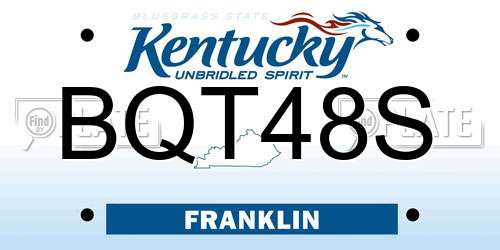 BQT48S Kentucky License Plate