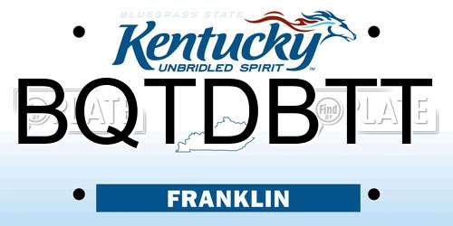 BQTDBTT Kentucky License Plate