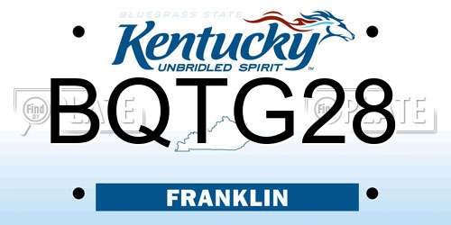BQTG28 Kentucky License Plate