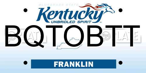 BQTOBTT Kentucky License Plate