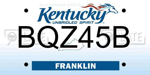BQZ45B Kentucky License Plate