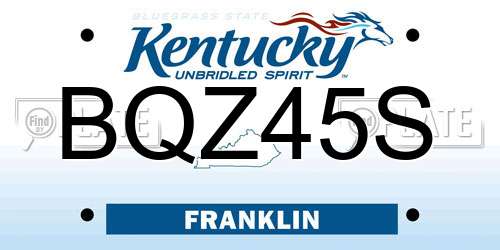 BQZ45S Kentucky License Plate