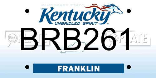 BRB261 Kentucky License Plate