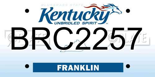 BRC2257 Kentucky License Plate