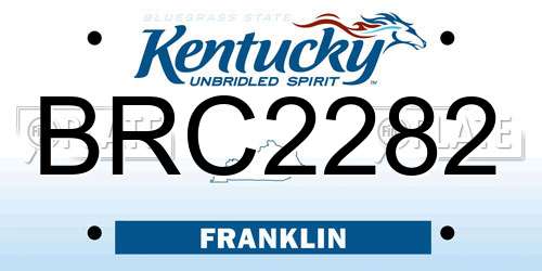 BRC2282 Kentucky License Plate
