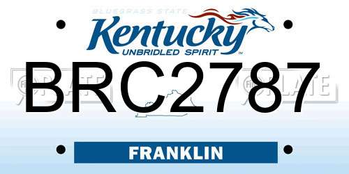 BRC2787 Kentucky License Plate