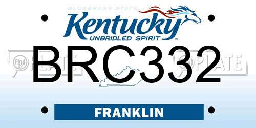 BRC332 Kentucky License Plate