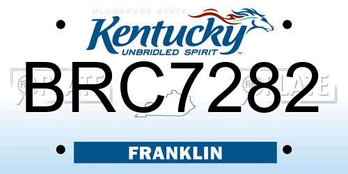 BRC7282 Kentucky License Plate