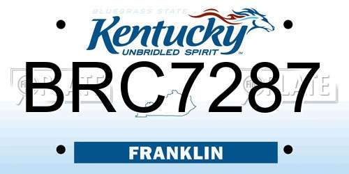 BRC7287 Kentucky License Plate