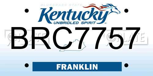 BRC7757 Kentucky License Plate