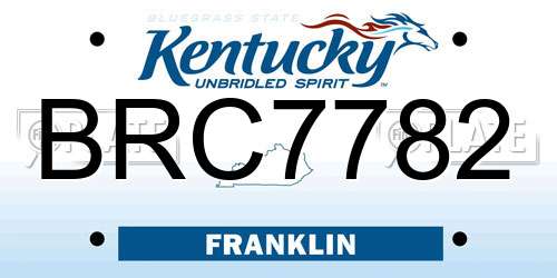 BRC7782 Kentucky License Plate