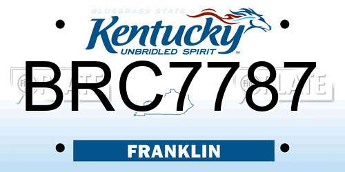 BRC7787 Kentucky License Plate