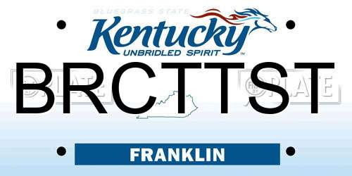 BRCTTST Kentucky License Plate