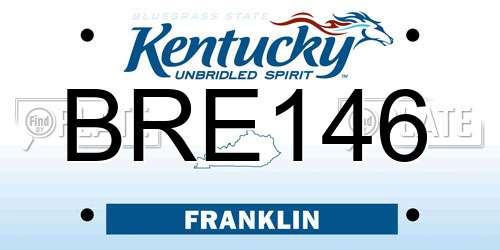BRE146 Kentucky License Plate