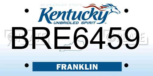 BRE6459 Kentucky License Plate