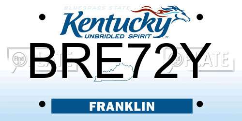 BRE72Y Kentucky License Plate