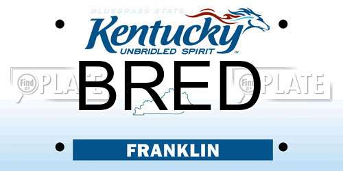 BRED Kentucky License Plate