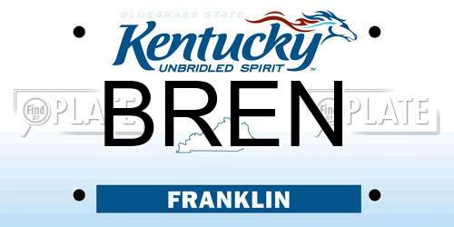 BREN Kentucky License Plate