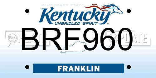 BRF960 Kentucky License Plate