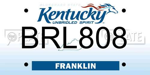 BRL808 Kentucky License Plate