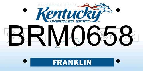 BRM0658 Kentucky License Plate