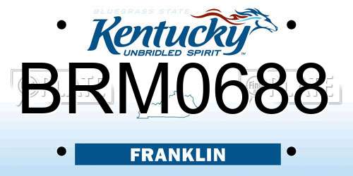 BRM0688 Kentucky License Plate