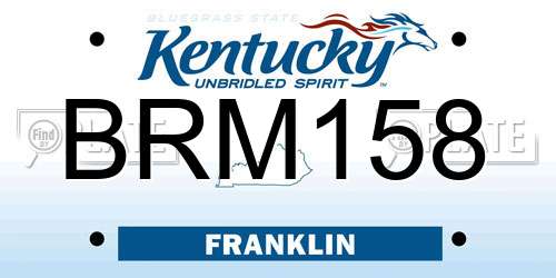 BRM158 Kentucky License Plate