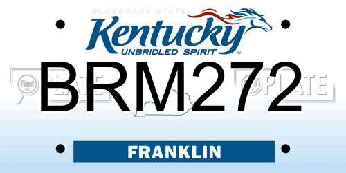 BRM272 Kentucky License Plate