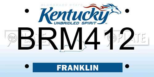 BRM412 Kentucky License Plate