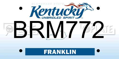BRM772 Kentucky License Plate