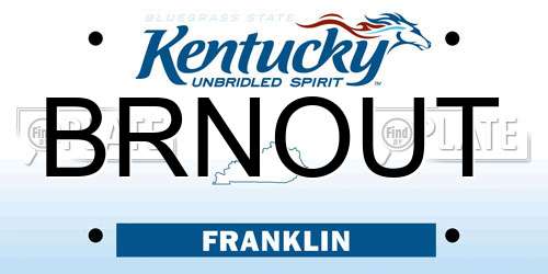 BRNOUT Kentucky License Plate