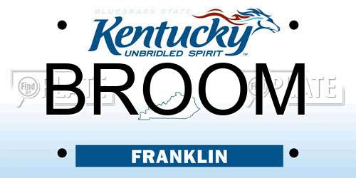 BROOM Kentucky License Plate
