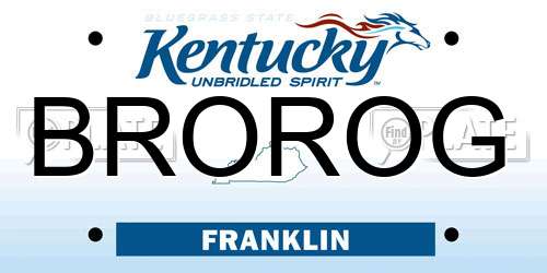 BROROG Kentucky License Plate