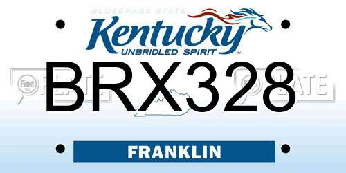 BRX328 Kentucky License Plate