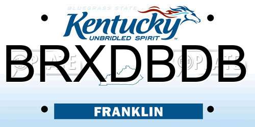 BRXDBDB Kentucky License Plate