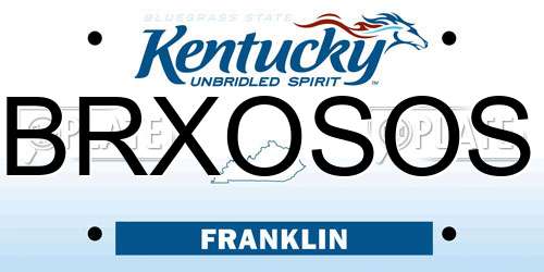 BRXOSOS Kentucky License Plate